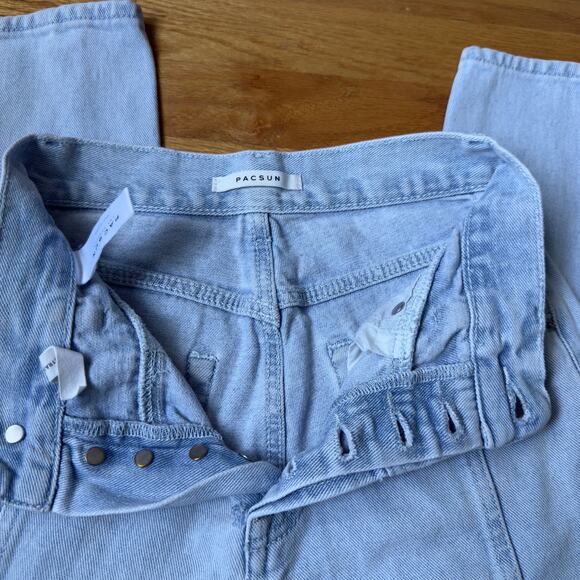 Pacsun High Rise Straight Jeans Light Wash Size 24 - Picture 5 of 8
